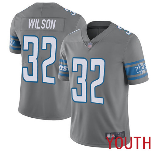 Detroit Lions Limited Steel Youth Tavon Wilson Jersey NFL Football 32 Rush Vapor Untouchable
